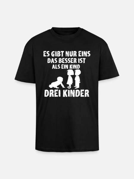 Drei Kinder - Oversized Heavyweight Unisex T-Shirt - Schwarz