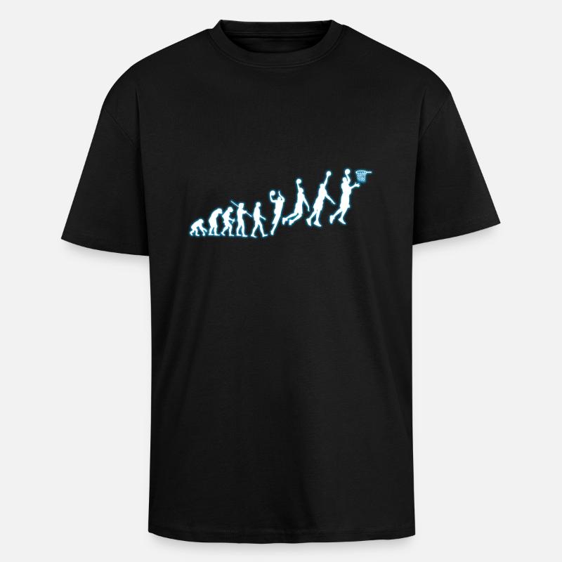 Evolution Basketball - Oversized Heavyweight Unisex T-Shirt - Schwarz