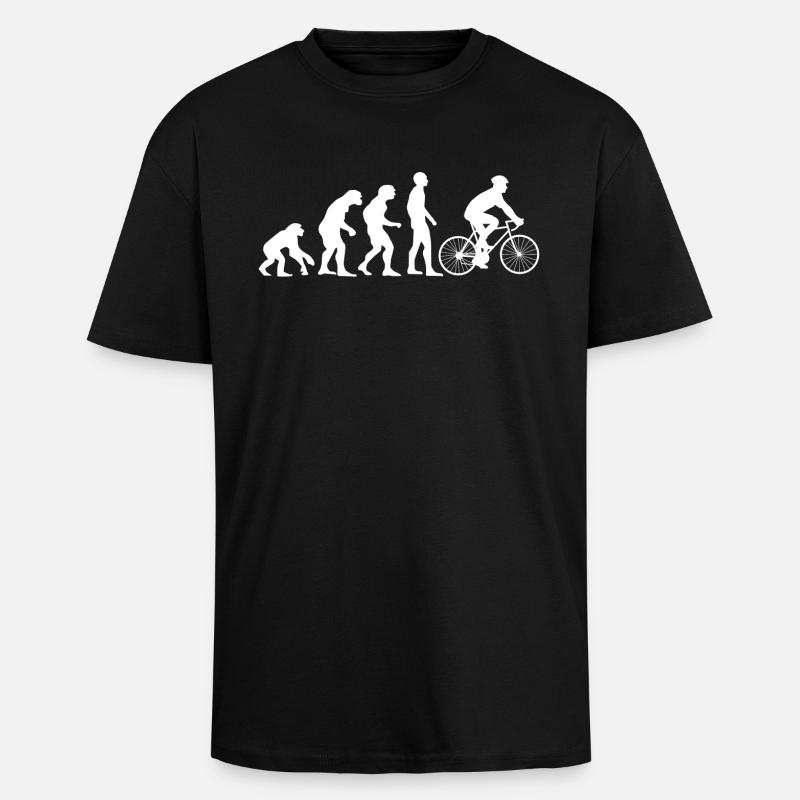 Evolution Fahrradfahrer - Oversized Heavyweight Unisex T-Shirt - Schwarz