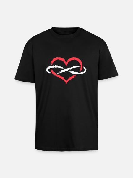 Heart infinite endless - Unisex Oversized Heavyweight T-shirt - black