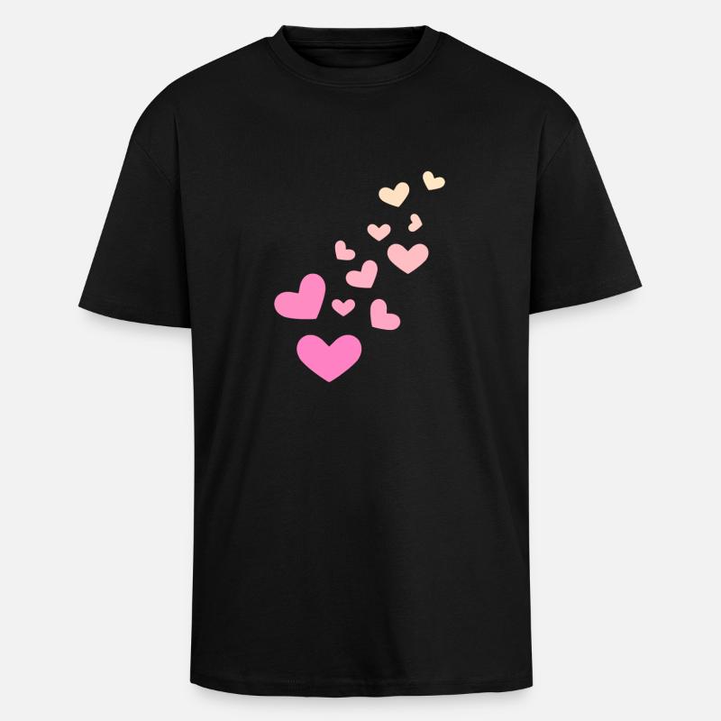 Herzchen Herz - Oversized Heavyweight Unisex T-Shirt - Schwarz