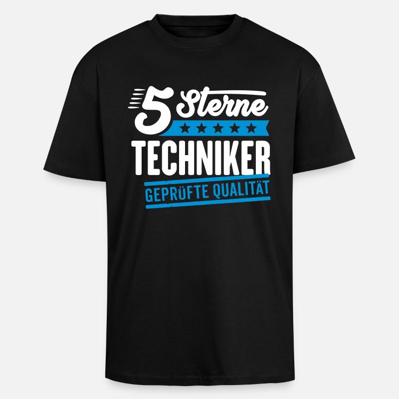 5Sterne Techniker - Oversized Heavyweight Unisex T-Shirt - Schwarz