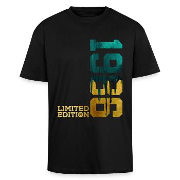 40. GEBURTSTAG LIMITED EDITION 1986 - Oversized Heavyweight Unisex T-Shirt - Schwarz - Vorne - Alina (178cm) & Michal (187cm)