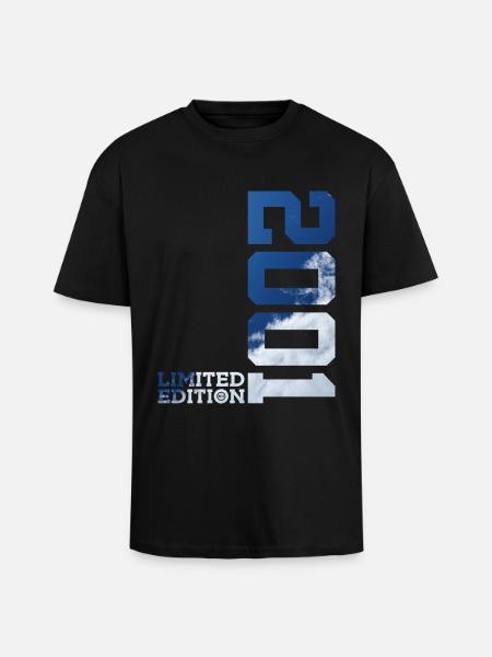 LIMITED EDITION 2001 25TH BIRTHDAY - Unisex Oversized Heavyweight T-shirt - black