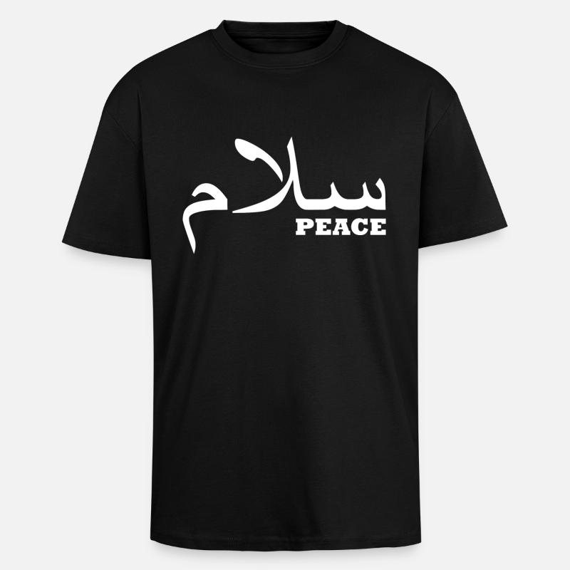Frieden - Oversized Heavyweight Unisex T-Shirt - Schwarz