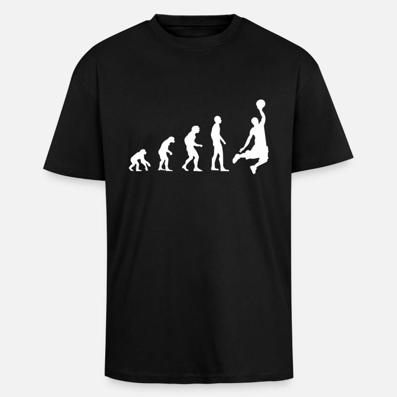 Basketball Evolution | Basketball - Oversized Heavyweight Unisex T-Shirt - Schwarz