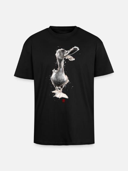 Sketchy Canard - T-shirt unisexe oversize épais - noir