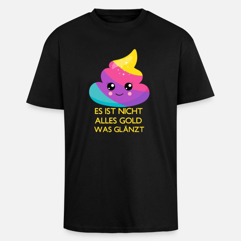 Gold glänzt - Oversized Heavyweight Unisex T-Shirt - Schwarz