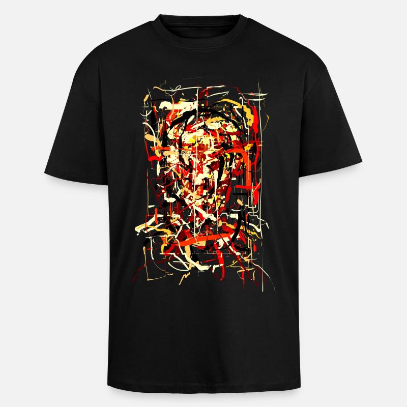 Flammender Teufel - Oversized Heavyweight Unisex T-Shirt - Schwarz