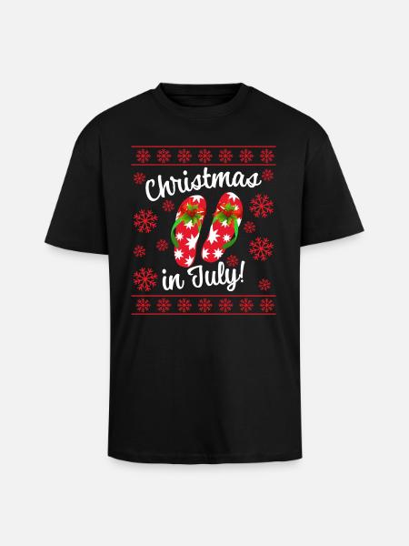 Christmas in July - Oversized Heavyweight Unisex T-Shirt - Schwarz