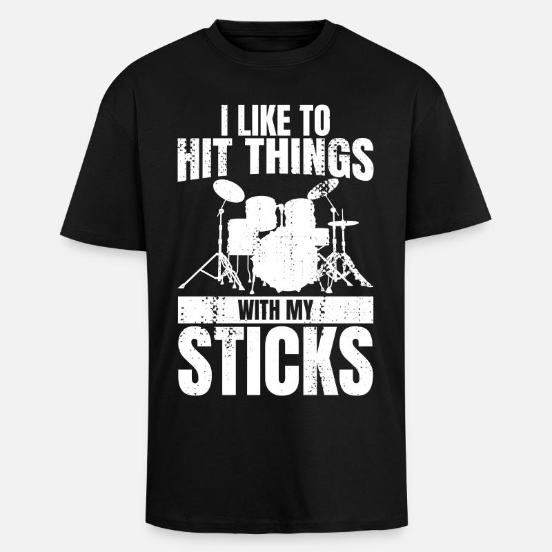 Lustiger Drummer Witz - Oversized Heavyweight Unisex T-Shirt - Schwarz