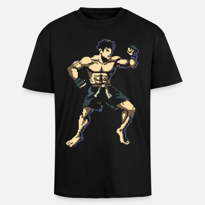Kickboxer Pixel Graphics - Unisex Oversized Heavyweight T-shirt - black
