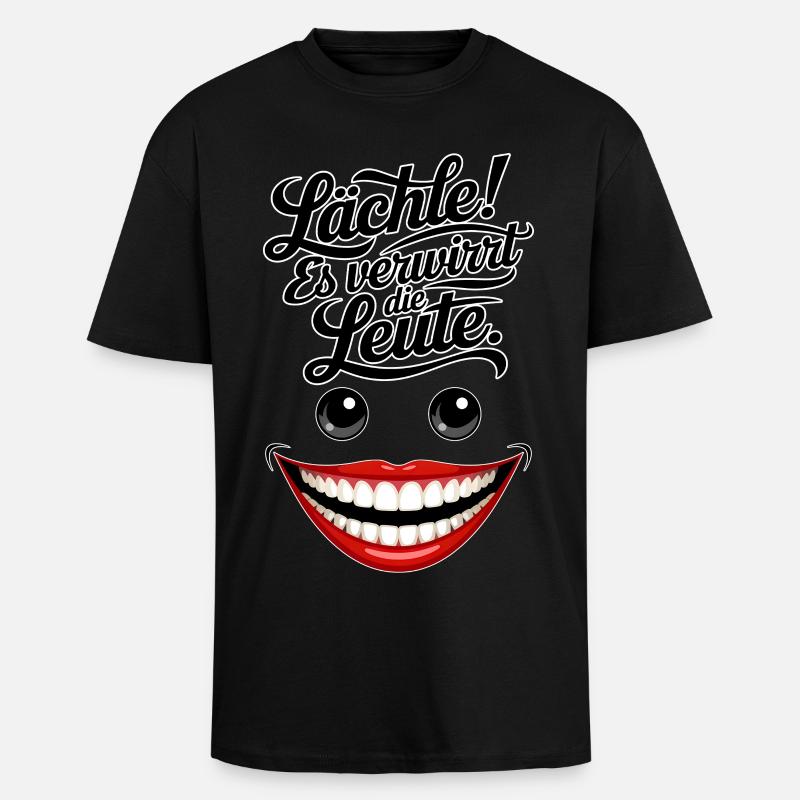Immer lächeln - Oversized Heavyweight Unisex T-Shirt - Schwarz