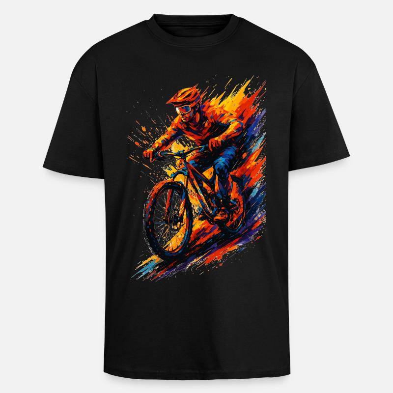 Mountainbiking Mountainbiker MTB cool Geschenk - Oversized Heavyweight Unisex T-Shirt - Schwarz