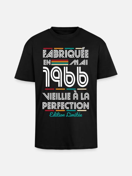 60th Anniversary - Made in May 1966 - Unisex Oversized Heavyweight T-shirt - black