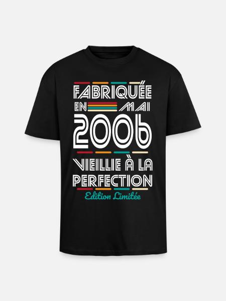 20th Anniversary - Made in May 2006 - Unisex Oversized Heavyweight T-shirt - black