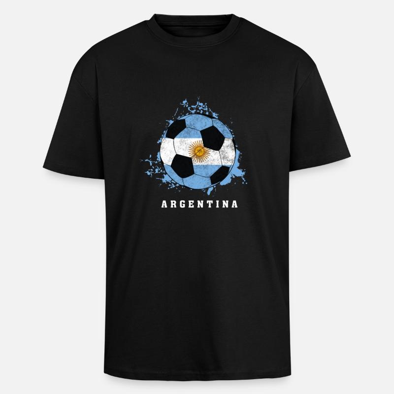  de l'Argentine - T-shirt unisexe oversize épais - noir