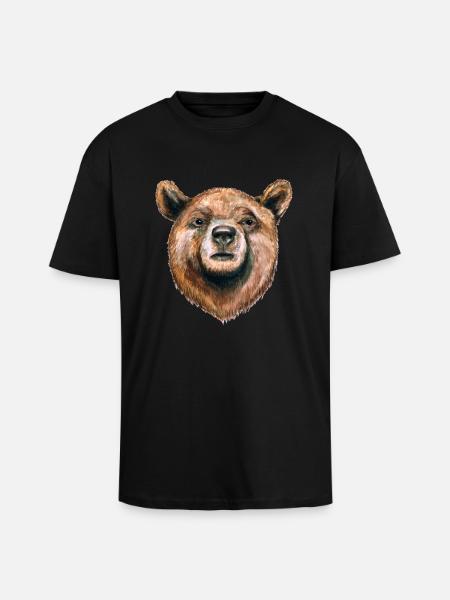bear - Unisex Oversized Heavyweight T-shirt - black