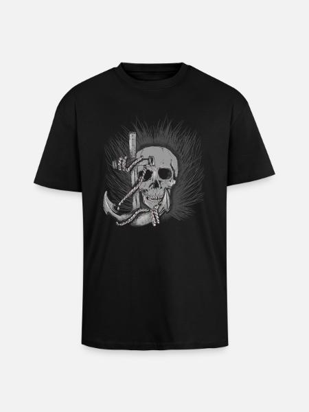 skull_anker - Oversized Heavyweight Unisex T-Shirt - Schwarz