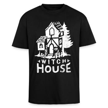 Witchhouse Hexenhaus Märchen - Oversized Heavyweight Unisex T-Shirt - Schwarz - Vorne - Alina (178cm) & Michal (187cm)