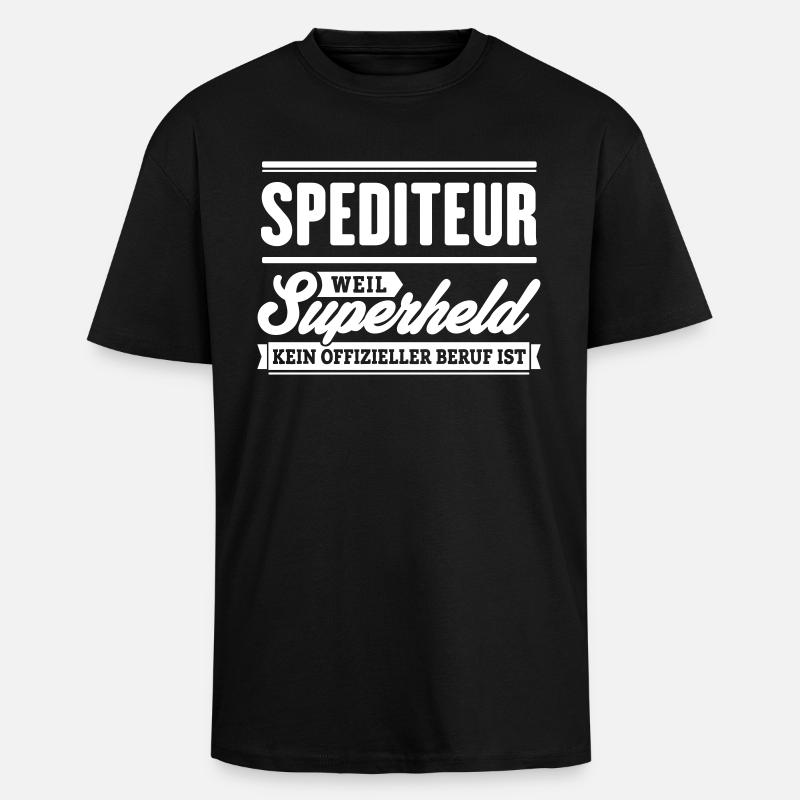 Superheld Spediteur - Oversized Heavyweight Unisex T-Shirt - Schwarz