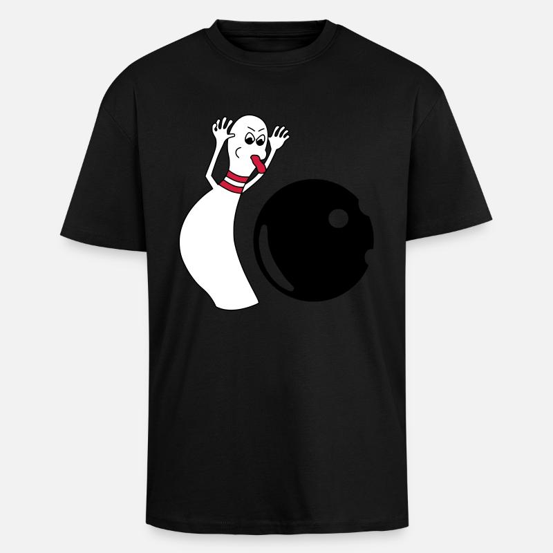 Bowling Pin - Oversized Heavyweight Unisex T-Shirt - Schwarz