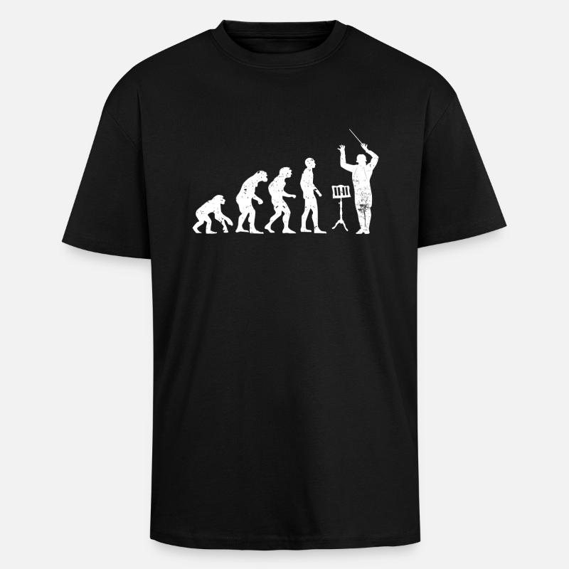 Dirigent Evolution Musiker Geschenkidee - Oversized Heavyweight Unisex T-Shirt - Schwarz