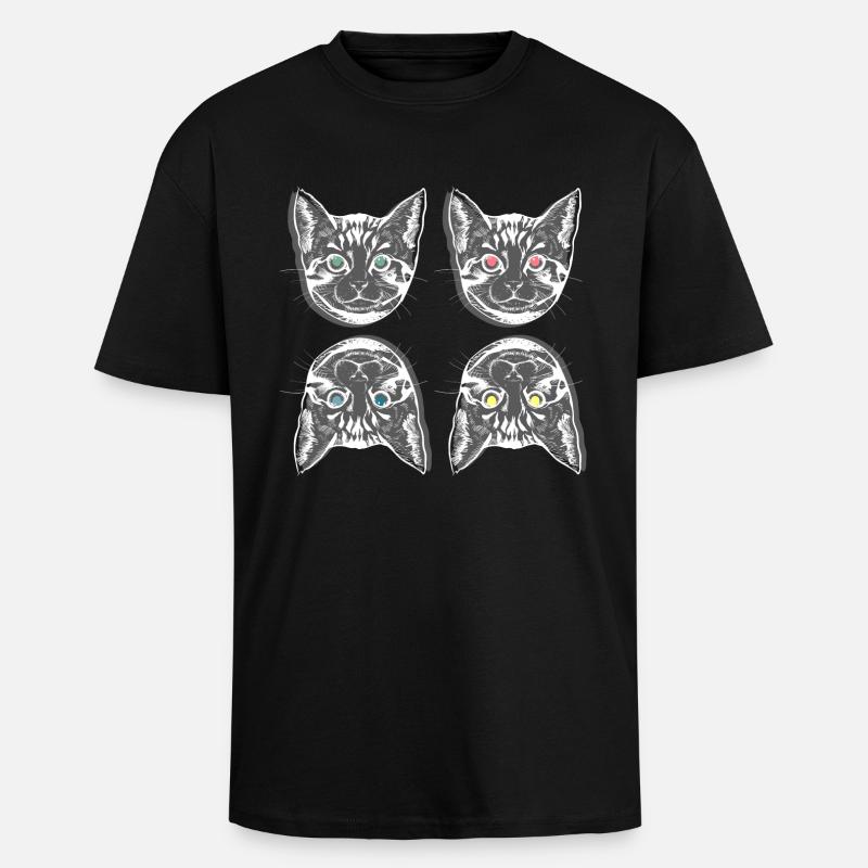 Cat - Unisex Oversized Heavyweight T-shirt - black