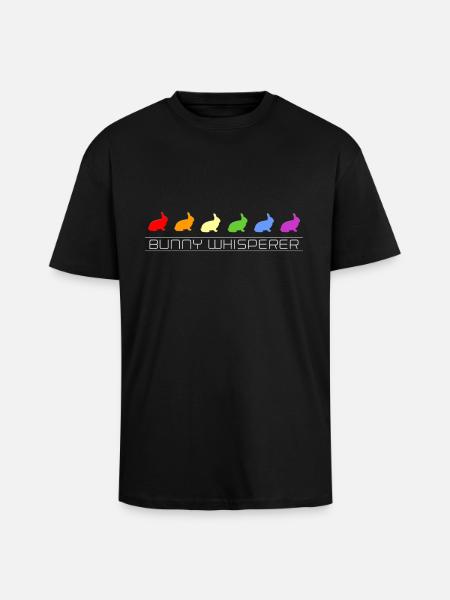 rabbit whisperer - Unisex Oversized Heavyweight T-shirt - black