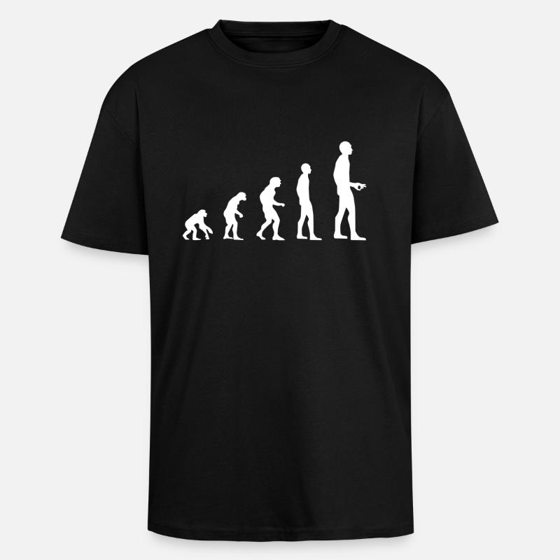 Evolution - Unisex Oversized Heavyweight T-shirt - black