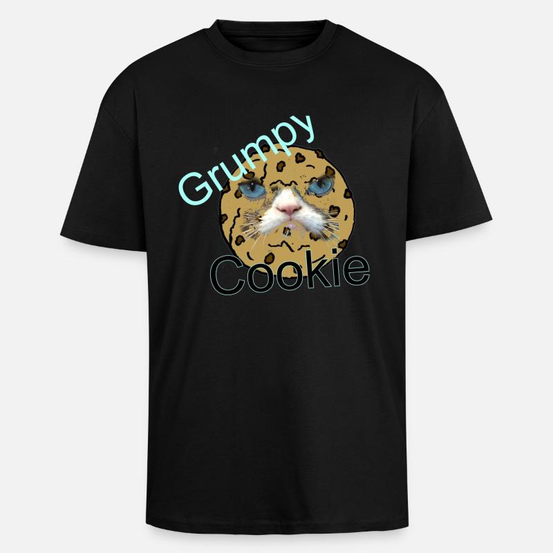 Grumpy Cookie - Unisex Oversized Heavyweight T-shirt - black