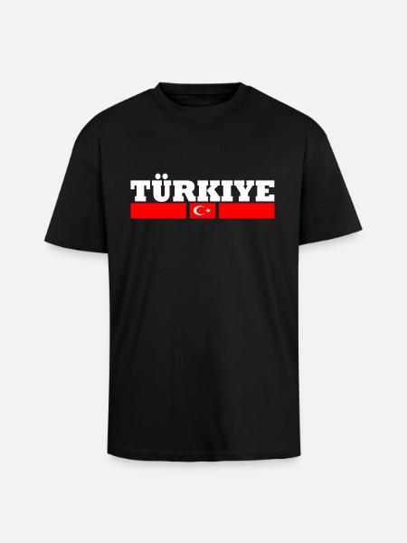 Turkey flag - Unisex Oversized Heavyweight T-shirt - black