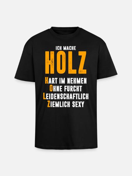 Holz - Oversized Heavyweight Unisex T-Shirt - Schwarz