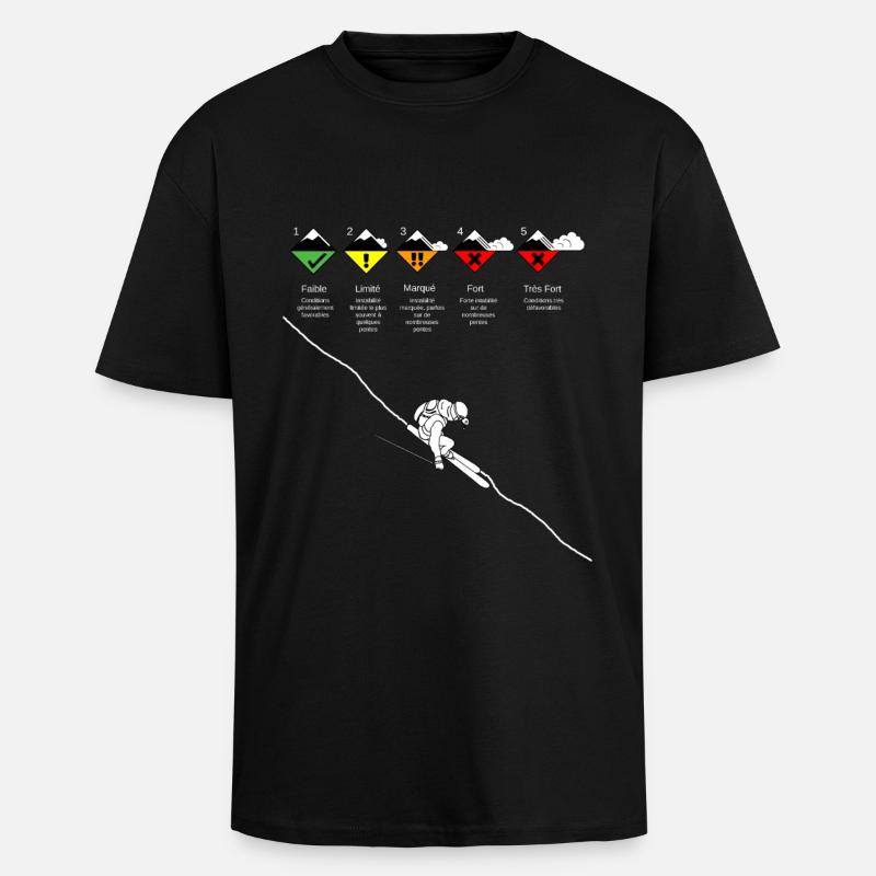 Risk Avalanche - T-shirt unisexe oversize épais - noir