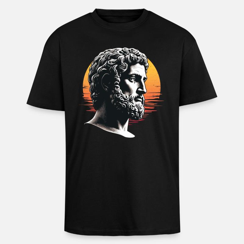 Marcus Aurelius Retro - Unisex Oversized Heavyweight T-shirt - black