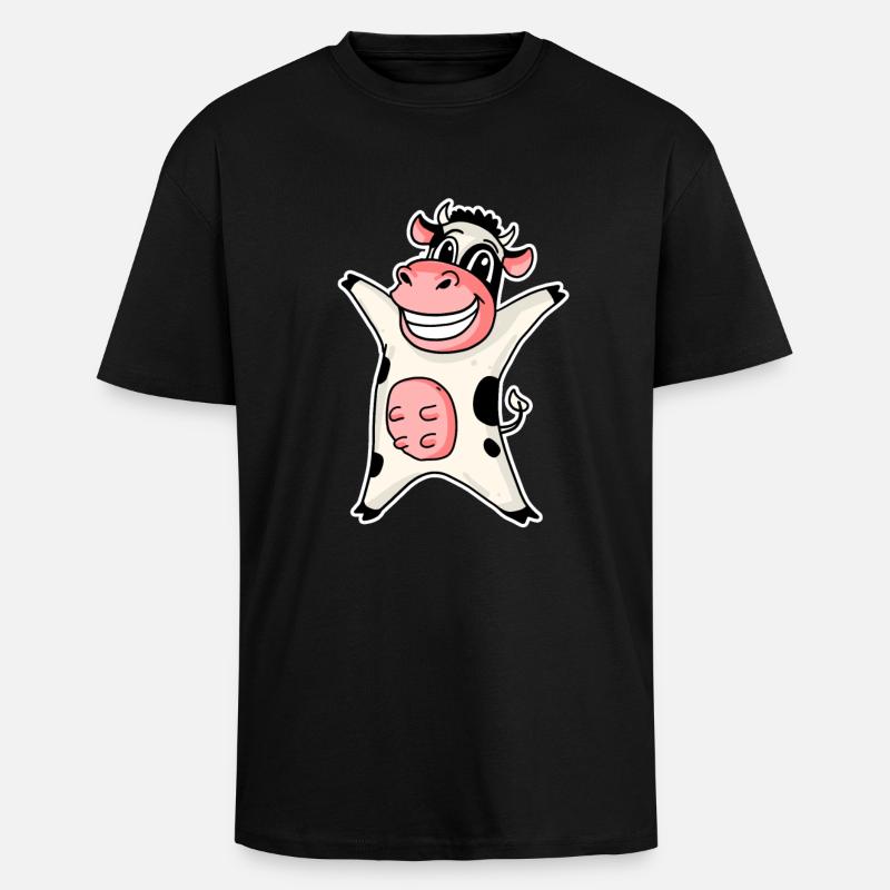 Cow - Unisex Oversized Heavyweight T-shirt - black