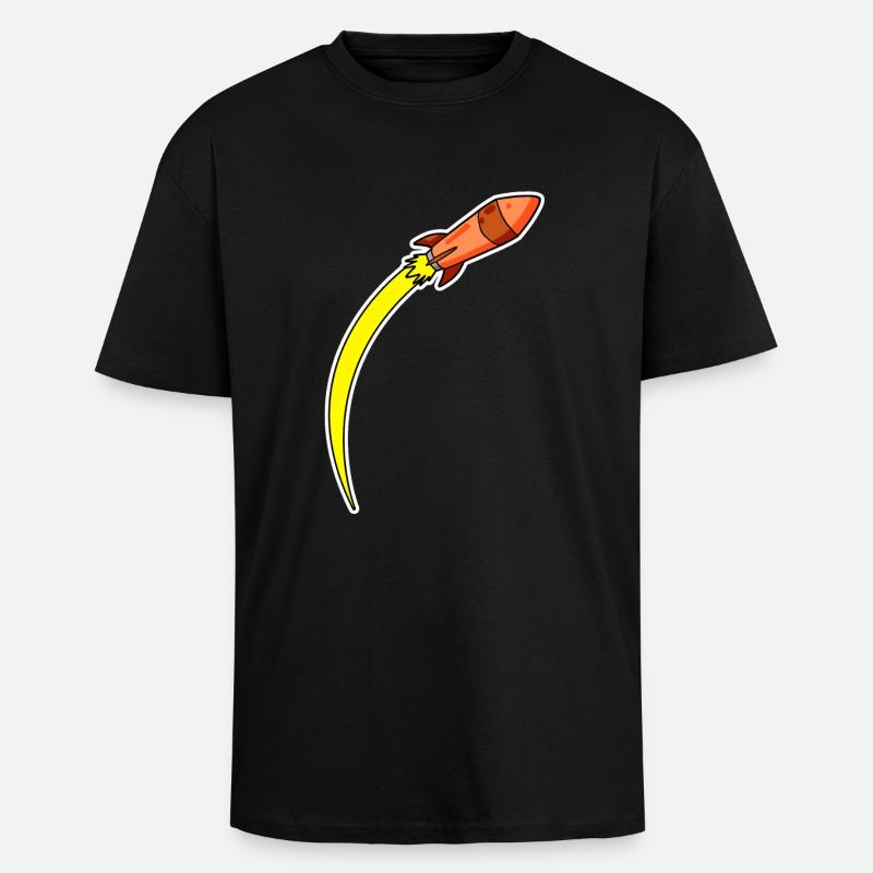 Rocket Orange - Unisex Oversized Heavyweight T-shirt - black