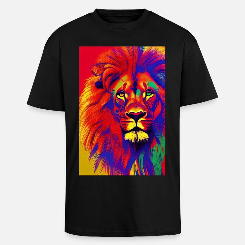 Re Leone - T-shirt unisex oversize pesante - nero