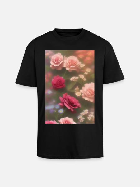 Flower Art - Unisex Oversized Heavyweight T-shirt - black