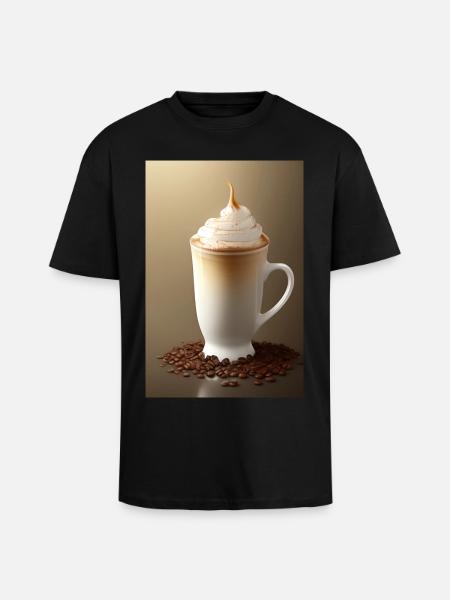 Coffee, coffee beans - Unisex Oversized Heavyweight T-shirt - black