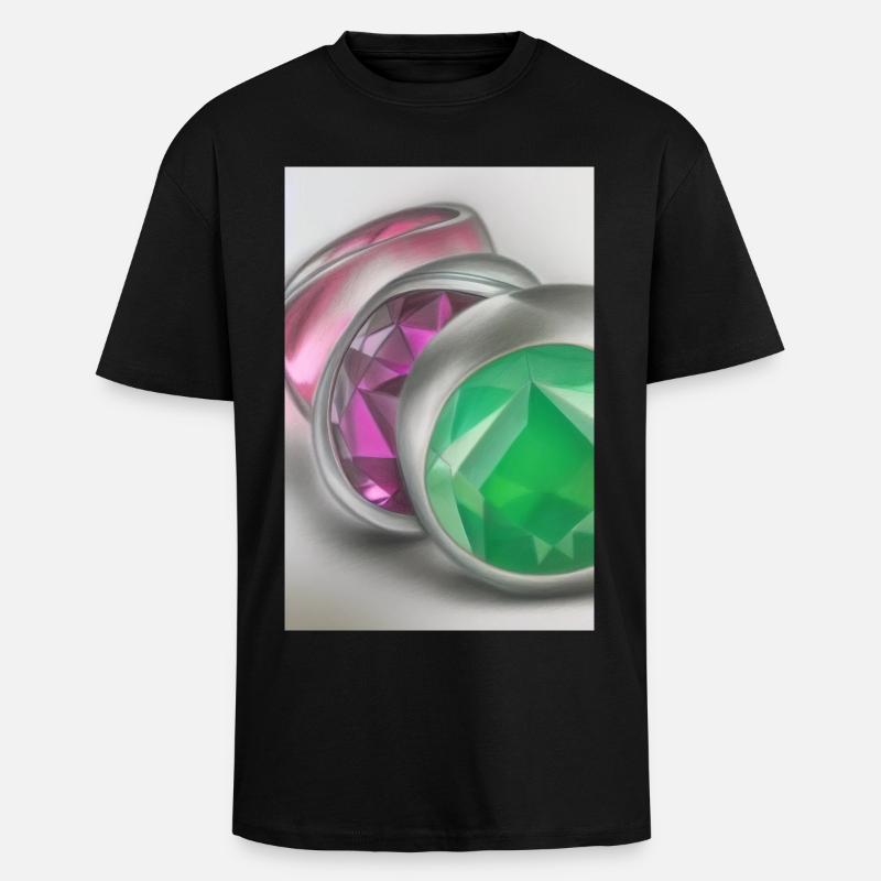 Edelsteine - Oversized Heavyweight Unisex T-Shirt - Schwarz