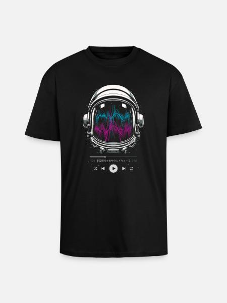 Astronaut Soundtrack space - Unisex Oversized Heavyweight T-shirt - black