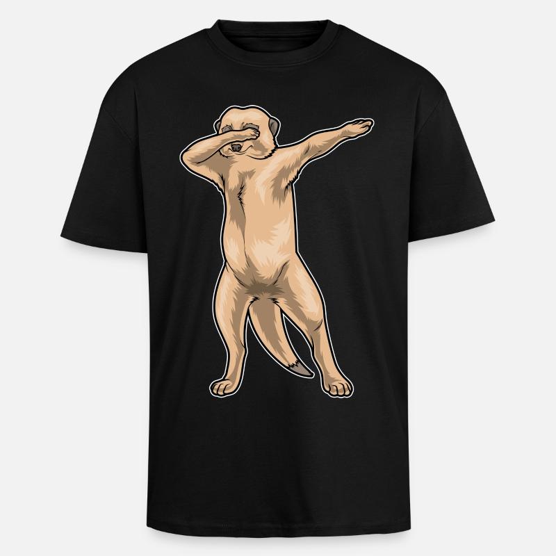 Erdmännchen Hip Hop Tanz - Oversized Heavyweight Unisex T-Shirt - Schwarz