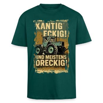MB Trac - Oversized Heavyweight Unisex T-Shirt - hunter Green - Vorne - Alina (178cm) & Michal (187cm)