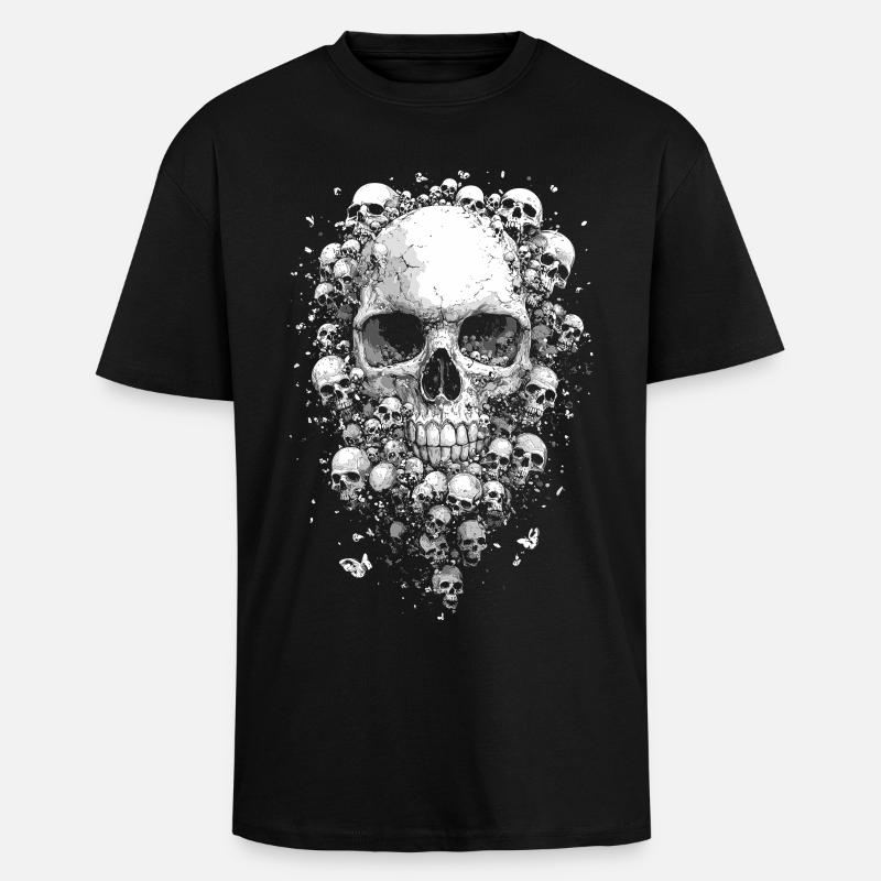 Totenköpfe punk - Oversized Heavyweight Unisex T-Shirt - Schwarz