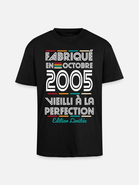 20th Anniversary - Made in October 2005 - Unisex Oversized Heavyweight T-shirt - black