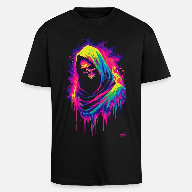 Neon Grim Reaper - Oversized Heavyweight Unisex T-Shirt - Schwarz