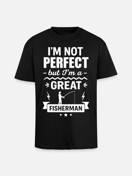 Super Fisherman Nature Lover - Unisex Oversized Heavyweight T-shirt - black