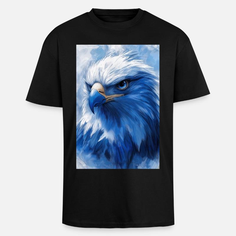 Illustration eines Adlers - Oversized Heavyweight Unisex T-Shirt - Schwarz