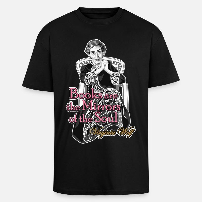 Virginia Woolf BÜCHER - Oversized Heavyweight Unisex T-Shirt - Schwarz